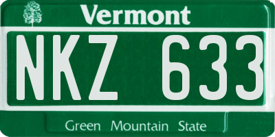 VT license plate NKZ633