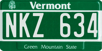 VT license plate NKZ634