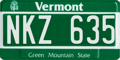 VT license plate NKZ635