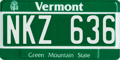 VT license plate NKZ636