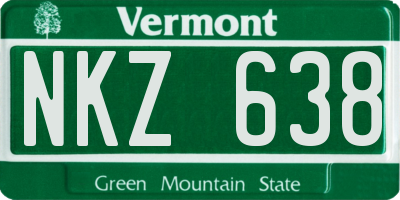 VT license plate NKZ638