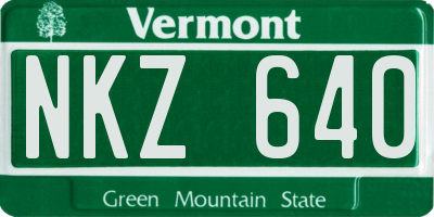 VT license plate NKZ640