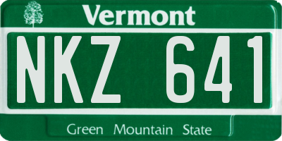 VT license plate NKZ641