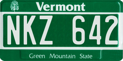 VT license plate NKZ642