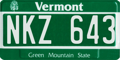 VT license plate NKZ643