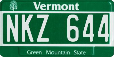 VT license plate NKZ644