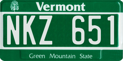VT license plate NKZ651