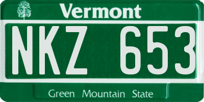 VT license plate NKZ653