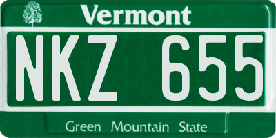 VT license plate NKZ655