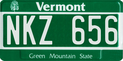 VT license plate NKZ656