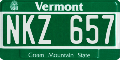 VT license plate NKZ657