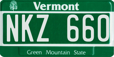VT license plate NKZ660