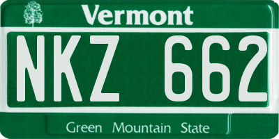 VT license plate NKZ662