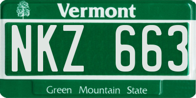 VT license plate NKZ663
