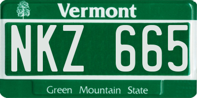 VT license plate NKZ665