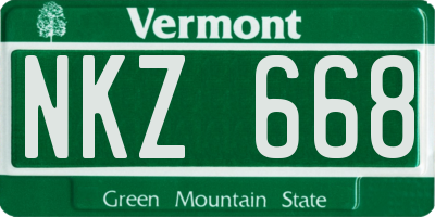 VT license plate NKZ668