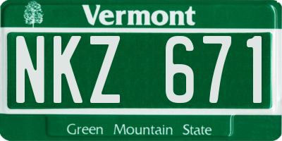 VT license plate NKZ671