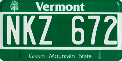 VT license plate NKZ672