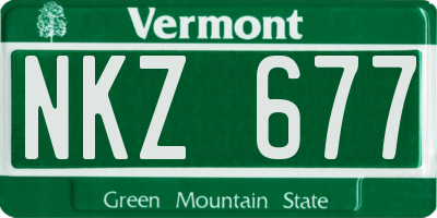 VT license plate NKZ677