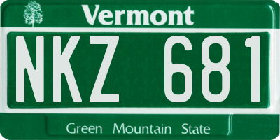 VT license plate NKZ681