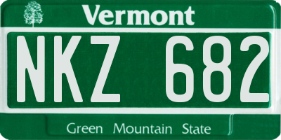 VT license plate NKZ682