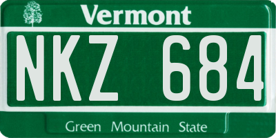 VT license plate NKZ684