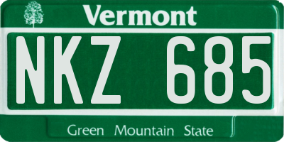 VT license plate NKZ685