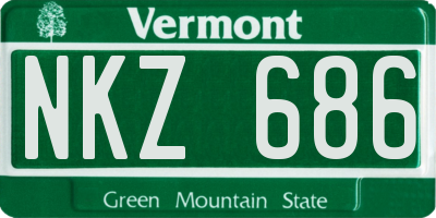 VT license plate NKZ686