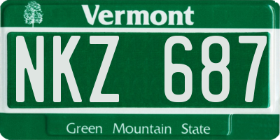 VT license plate NKZ687