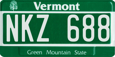 VT license plate NKZ688