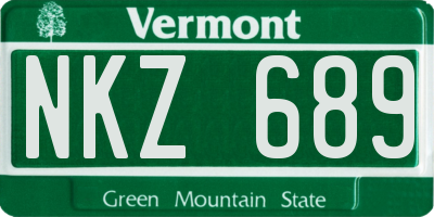 VT license plate NKZ689