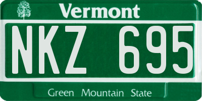 VT license plate NKZ695