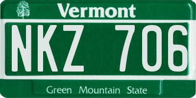 VT license plate NKZ706