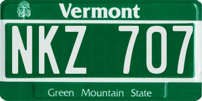 VT license plate NKZ707