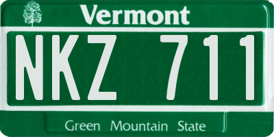 VT license plate NKZ711