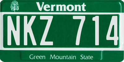 VT license plate NKZ714