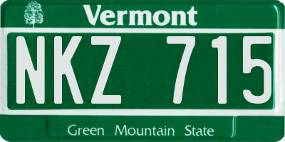 VT license plate NKZ715