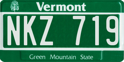 VT license plate NKZ719