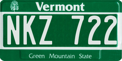 VT license plate NKZ722