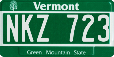 VT license plate NKZ723