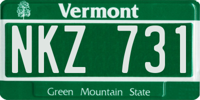 VT license plate NKZ731