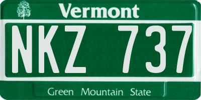 VT license plate NKZ737