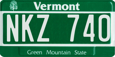 VT license plate NKZ740