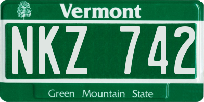 VT license plate NKZ742