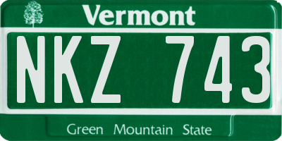 VT license plate NKZ743