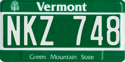 VT license plate NKZ748