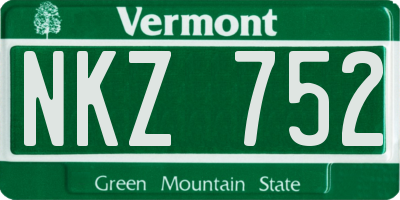 VT license plate NKZ752