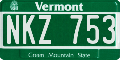 VT license plate NKZ753