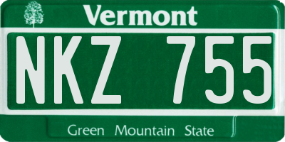 VT license plate NKZ755