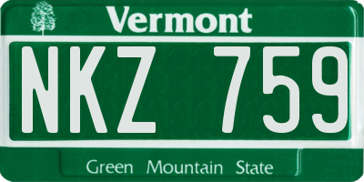 VT license plate NKZ759